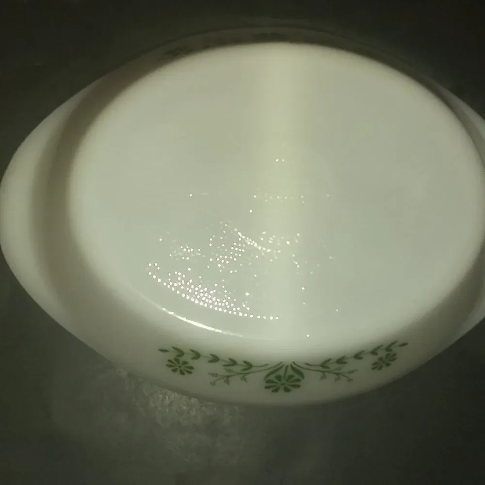 Glasbake Milk Glass Oval Divided Baking Dish